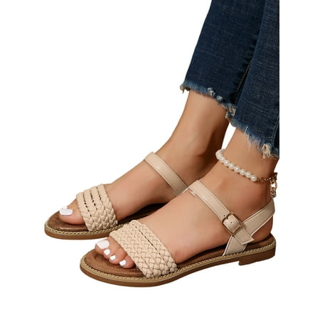 Crocowalk Ladies Sandals Summer Flat Sandal Braid Strap Casual Shoes Womens Party Non-Slip Beach Beige 7
Crocowalk Ladies Sandals Summer Flat Sandal Braid Strap Casual Shoes Womens Party Non-Slip Beach Beige 7