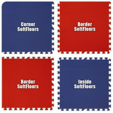 SoftFloors -Royal Blue & Red Checkerboard -10 x 10 Set