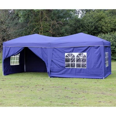 10 x 20 Palm Springs BLUE Pop-up Canopy Gazebo Party Tent with 6 Side Walls New
