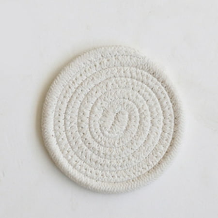 Absorbent Braided Cup Coasters Handmade Cotton Rope Round Coasters Hot Pads for Table Desk Protection White
Absorbent Braided Cup Coasters Handmade Cotton Rope Round Coasters Hot Pads for Table Desk Protection White