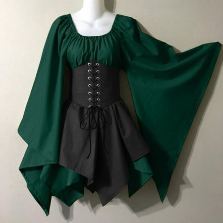 Yinguo For Womens Trumpet Sleeve Irish Shirt Dress With Corset Traditional Dress Women M Gothic Retro Long Sleeve Corset Dress
Yinguo For Womens Trumpet Sleeve Irish Shirt Dress With Corset Traditional Dress Women M Gothic Retro Long Sleeve Corset Dress
