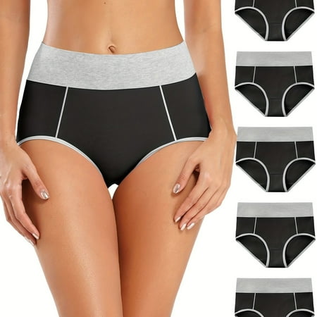 5pcs Colorblock Briefs Breathable High Waist Cotton Intimates Panties Women‘s Lingerie & Underwear
5pcs Colorblock Briefs Breathable High Waist Cotton Intimates Panties Women‘s Lingerie & Underwear