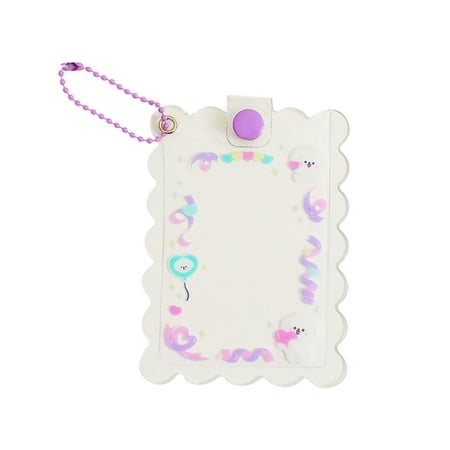 Cute Kpop Idol Photocards Storage with Keychains Girls Cartoon PVC Card Holder