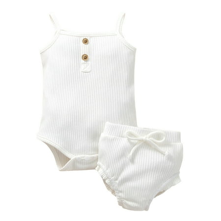 Newborn Infant Baby Girls Clothing Set Solid Spring Summer Ribbed Sleeveless Romper Bosyduit Shorts Outfits Clothes
Newborn Infant Baby Girls Clothing Set Solid Spring Summer Ribbed Sleeveless Romper Bosyduit Shorts Outfits Clothes