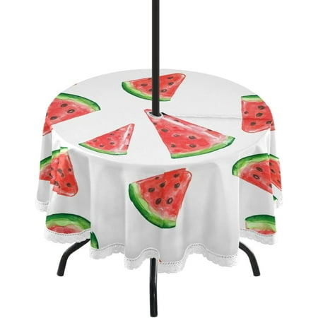 SKYSONIC Watermelon Round Tablecloth with Zipper Umbrella Hole Waterproof Washable Polyester Fabric Table Cover for Outdoor Patio Garden Party 60 Inch
SKYSONIC Watermelon Round Tablecloth with Zipper Umbrella Hole Waterproof Washable Polyester Fabric Table Cover for Outdoor Patio Garden Party 60 Inch