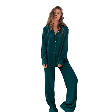 Women S Satin Pyjamas Long Trousers And Tops Negligeeloungewear 
Women S Satin Pyjamas Long Trousers And Tops Negligeeloungewear