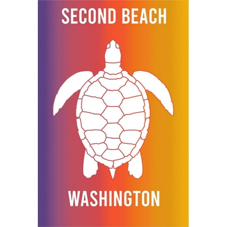 Second Beach Washington Souvenir 2x3 Inch Fridge Magnet Turtle Design