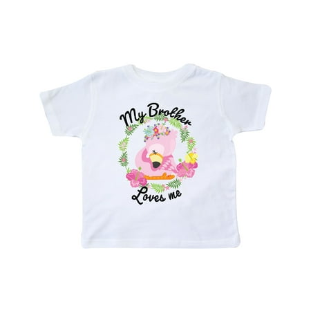 Inktastic Baby Flamingo My Brother Loves Me with Flower Wreath Gift Toddler Boy or Toddler Girl T-Shirt
Inktastic Baby Flamingo My Brother Loves Me with Flower Wreath Gift Toddler Boy or Toddler Girl T-Shirt