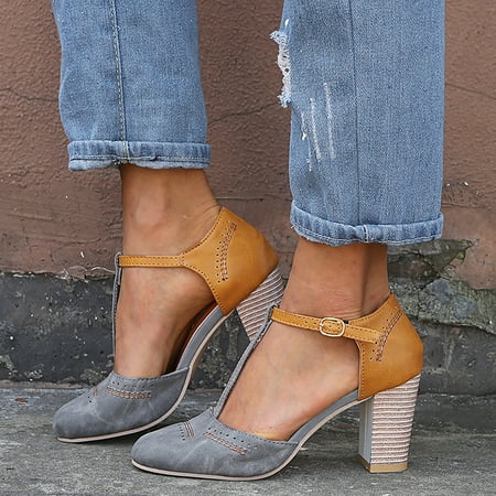 Fidelma High Heels Women s Large Size Hollow Double Color Block Thick Heel Buckle High Heel Sandals Gray 42
Fidelma High Heels Women s Large Size Hollow Double Color Block Thick Heel Buckle High Heel Sandals Gray 42