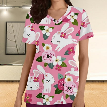Womens Easter Nursing Scrub Tops Summer Clearance Women s Casual T-Shirt Short Sleeve V-neck Tops Working Uniform Easter Print With Pocket Workwear Blouse
Womens Easter Nursing Scrub Tops Summer Clearance Women s Casual T-Shirt Short Sleeve V-neck Tops Working Uniform Easter Print With Pocket Workwear Blouse