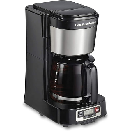 Hamilton Beach 5 Cup Compact Drip Coffee Maker Works with Smart Plugs Glass Carafe Auto Pause and Pour Black & Stainless Steel (46110)
Hamilton Beach 5 Cup Compact Drip Coffee Maker Works with Smart Plugs Glass Carafe Auto Pause and Pour Black & Stainless Steel (46110)