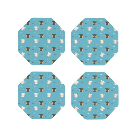 Fuzoiu Cat Fish Print Leather Coasters Set Drink Coasters Set of 4 for Tabletop Protection Durable PVC Coasters Home Décor and Housewarming Gift-Octagon
Fuzoiu Cat Fish Print Leather Coasters Set Drink Coasters Set of 4 for Tabletop Protection Durable PVC Coasters Home Décor and Housewarming Gift-Octagon