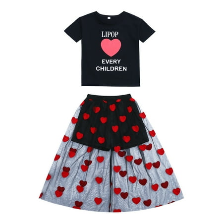 AIMAOMI Teen Kids Girls Letter Heart Shape Short Sleeve T Shirt Tops Tulle Dress Outfits Set H
AIMAOMI Teen Kids Girls Letter Heart Shape Short Sleeve T Shirt Tops Tulle Dress Outfits Set H
