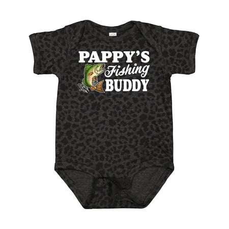 Inktastic Pappy s Fishing Buddy with White Text Gift Baby Boy Bodysuit