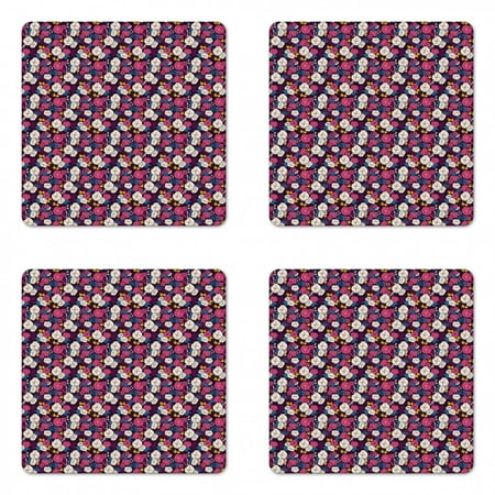 Floral Coaster Set of 4 Demonstration of Jungle Flowers Island Setting Exotic Leaves in Dark Tones Pattern Square Hardboard Gloss Coasters Standard Size Multicolor by Ambesonne
Floral Coaster Set of 4 Demonstration of Jungle Flowers Island Setting Exotic Leaves in Dark Tones Pattern Square Hardboard Gloss Coasters Standard Size Multicolor by Ambesonne