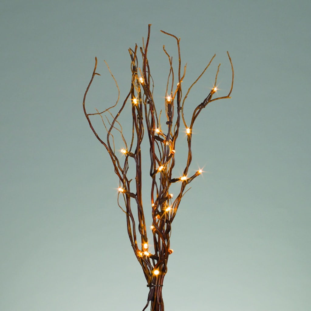 BatteryOperated 24Light White LED Branch Light, Black