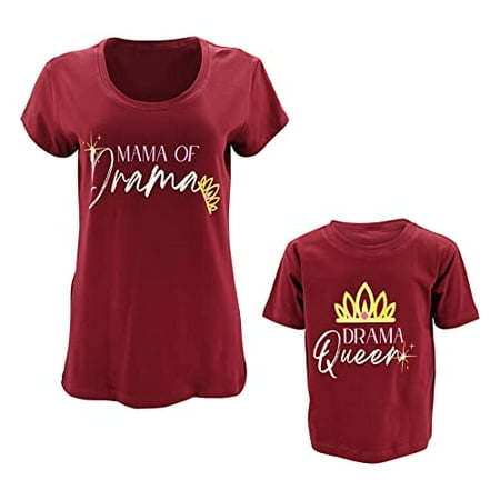 Unique Baby Mommy and Me Drama Queen Mothers Day T Shirts (2Y Purple)