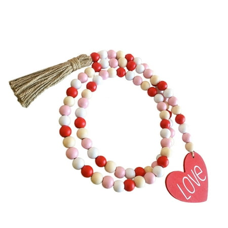 OUNONA 1Pc Valentine s Day Beads String Home Wooden Beads Decor Backdrop Pendant (Assorted Color) 
OUNONA 1Pc Valentine s Day Beads String Home Wooden Beads Decor Backdrop Pendant (Assorted Color)