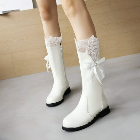 Zedker Boots Womens Women Platform Boots Ladies Fashion Bow Solid Color Flat Round Toe Square Heel Middle Boots Women
Zedker Boots Womens Women Platform Boots Ladies Fashion Bow Solid Color Flat Round Toe Square Heel Middle Boots Women