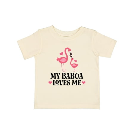 Inktastic My Babcia Loves Me Flamingo Gift Baby Girl T-Shirt