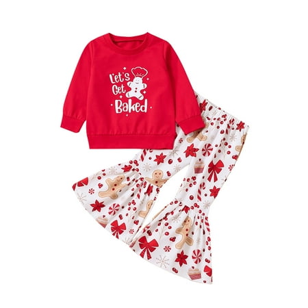 Canrulo Toddler Baby Girls Christmas Outfits Long Sleeve Pullover Tops + Santa Claus/Snowman Print Flared Pants Set Red 6-12 Months
Canrulo Toddler Baby Girls Christmas Outfits Long Sleeve Pullover Tops + Santa Claus/Snowman Print Flared Pants Set Red 6-12 Months