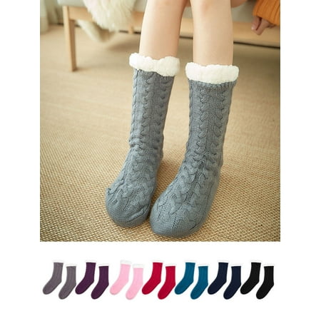 Sixtyshades Women Girls Warm Slipper Socks Winter Thick Fuzzy Socks Fleece-lined Non Slip Slipper Sock
Sixtyshades Women Girls Warm Slipper Socks Winter Thick Fuzzy Socks Fleece-lined Non Slip Slipper Sock