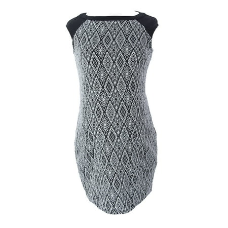 JULES & JIM Maternity Women's Geometric Print Dress Medium Black/White