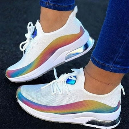 LANTRO JS Fashion Sneakers Mixed Color Ladies Flats Women Casual Vulcanized