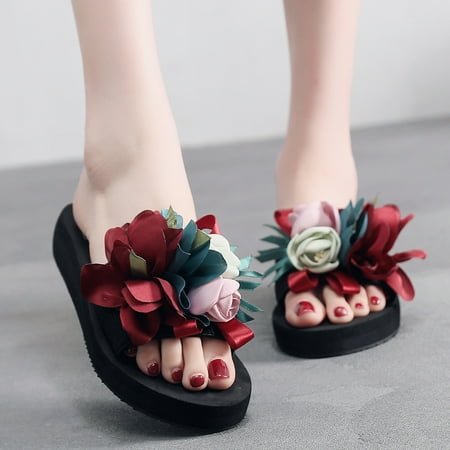EQWLJWE Women s Bohemian Flower Wedges Slippers Summer Sandals Non-slip Beach Shoes Women s Slippers Holiday Clearance
EQWLJWE Women s Bohemian Flower Wedges Slippers Summer Sandals Non-slip Beach Shoes Women s Slippers Holiday Clearance