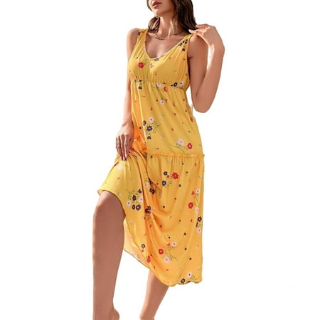 Casual All Over Print V neck Nightdress Sleeveless Yellow Women Nightgowns & Sleepshirts (Women s)
Casual All Over Print V neck Nightdress Sleeveless Yellow Women Nightgowns & Sleepshirts (Women s)
