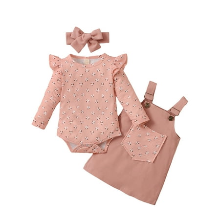 Frobukio Newborn Baby Girls 3Pcs Clothes Set Floral Long Sleeve Romper Pocket Suspender Skirts Headband Suit Pink 12-18 Months
Frobukio Newborn Baby Girls 3Pcs Clothes Set Floral Long Sleeve Romper Pocket Suspender Skirts Headband Suit Pink 12-18 Months