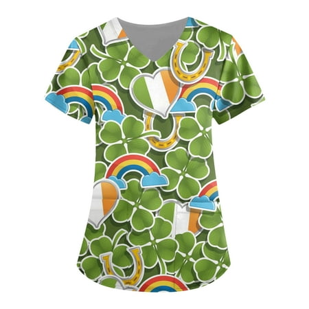 Alrise Green Summer Plus Size Scrubs Top for Women Fashion Print Short Sleeve T-Shirt V-Neck Pockets Workwear Blouse Medium
Alrise Green Summer Plus Size Scrubs Top for Women Fashion Print Short Sleeve T-Shirt V-Neck Pockets Workwear Blouse Medium