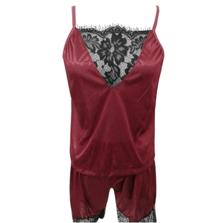 QWERTYU Womens Cami Top Shorts Pj Set Loungewear Lace Pajamas Set Nightwear 2 Piece Sleepwear S Wine Red
QWERTYU Womens Cami Top Shorts Pj Set Loungewear Lace Pajamas Set Nightwear 2 Piece Sleepwear S Wine Red