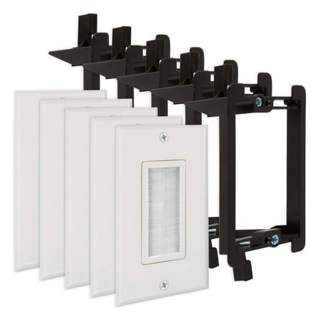 WELPET Brush Wall Plate with Single Gang Low Voltage Mounting Bracket Device (5 White Kit)
WELPET Brush Wall Plate with Single Gang Low Voltage Mounting Bracket Device (5 White Kit)