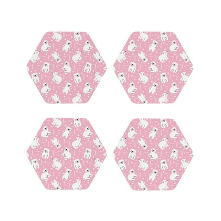 Lukts Pink Cartoon Bear Print Leather Drinks Coasters Set of 4 Suitable or Drinks Furniture Protection and Easy Clean up-Hexagon
Lukts Pink Cartoon Bear Print Leather Drinks Coasters Set of 4 Suitable or Drinks Furniture Protection and Easy Clean up-Hexagon