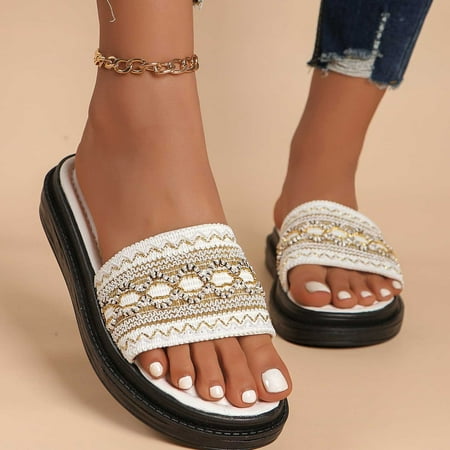 Jacenvly 2024 New Women s Summer New Plus Size Knitted Striped Splice Thick Sole Fish Mouth Line Beach Slippers White Sandals for Women Clearance
Jacenvly 2024 New Women s Summer New Plus Size Knitted Striped Splice Thick Sole Fish Mouth Line Beach Slippers White Sandals for Women Clearance