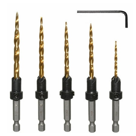 VIEGINE 5-Piece Reusable Wood Countersink Drill Bit Set 7/64 ;9/64 ;11/64 ;3/16 ;7/32 Fit for Wood /Plastic
VIEGINE 5-Piece Reusable Wood Countersink Drill Bit Set 7/64 ;9/64 ;11/64 ;3/16 ;7/32 Fit for Wood /Plastic