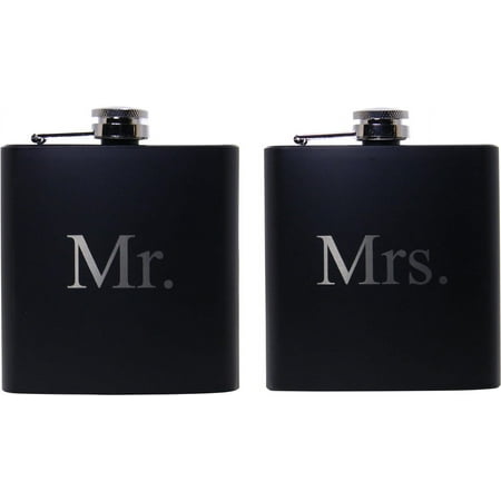 And Mrs. 6 Oz Stainless Steel Black Matte Wedding Flask Set - Great Groommans Or Bridal Wedding Gift For Newlyweds Couples And Christmas Gifts
And Mrs. 6 Oz Stainless Steel Black Matte Wedding Flask Set - Great Groommans Or Bridal Wedding Gift For Newlyweds Couples And Christmas Gifts