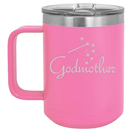 15 oz Tumbler Coffee Mug Travel Cup With Handle & Lid Vacuum Insulated Stainless Steel Godmother (Hot Pink)
15 oz Tumbler Coffee Mug Travel Cup With Handle & Lid Vacuum Insulated Stainless Steel Godmother (Hot Pink)