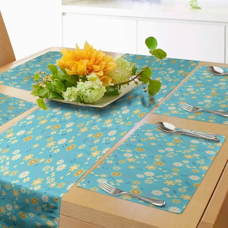 Floral Table Runner & Placemats Theme Design Flowers on Stems Pattern Energetic Spring Set for Dining Table Decor Placemat 4 pcs + Runner 14 x90 Aqua Multicolor by Ambesonne
Floral Table Runner & Placemats Theme Design Flowers on Stems Pattern Energetic Spring Set for Dining Table Decor Placemat 4 pcs + Runner 14 x90 Aqua Multicolor by Ambesonne