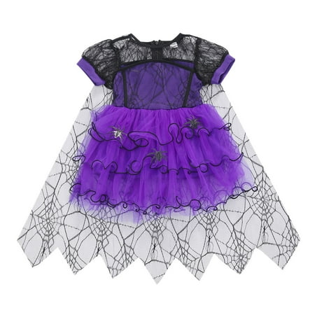 Kiapeise Kids Baby Girls Short Sleeve Spider Pattern Mesh Dress Fashion Dress for Halloween Party
Kiapeise Kids Baby Girls Short Sleeve Spider Pattern Mesh Dress Fashion Dress for Halloween Party