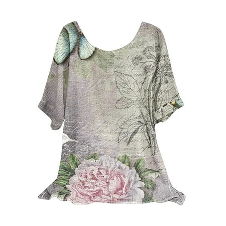 Corset Tops for Women Women Classic Summer Floral Print Short Sleeve Loose Tunic Tops Flowy Blouses Shirt Summer Tops Gray M
Corset Tops for Women Women Classic Summer Floral Print Short Sleeve Loose Tunic Tops Flowy Blouses Shirt Summer Tops Gray M