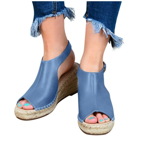 ZHAGHMIN Cute Platform Sandals for Women Women s Woven Wedges Sandals Solid Color Fashion Casual Buckle Strap Leather Sandals Shoes Blue Size8
ZHAGHMIN Cute Platform Sandals for Women Women s Woven Wedges Sandals Solid Color Fashion Casual Buckle Strap Leather Sandals Shoes Blue Size8