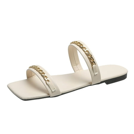 Wesracia women s shoes Ladies Fashion Solid Color Leather Chain Decorative Flat Casual Sandals And Slippers Ladies shoes for ladies summer
Wesracia women s shoes Ladies Fashion Solid Color Leather Chain Decorative Flat Casual Sandals And Slippers Ladies shoes for ladies summer
