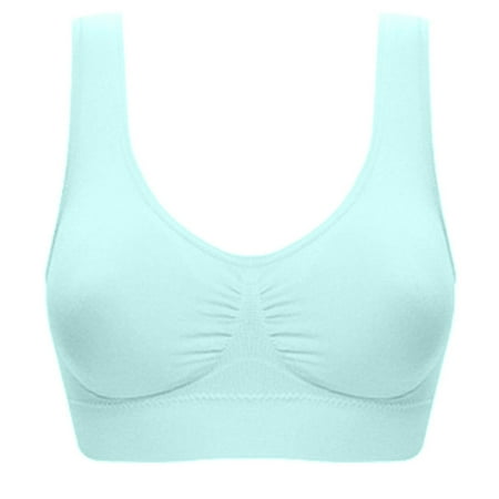 Jialili Women Plus Size Bras Padded Seamless Sleepwear Yoga Bra Wireless Underwear Light blue S
Jialili Women Plus Size Bras Padded Seamless Sleepwear Yoga Bra Wireless Underwear Light blue S