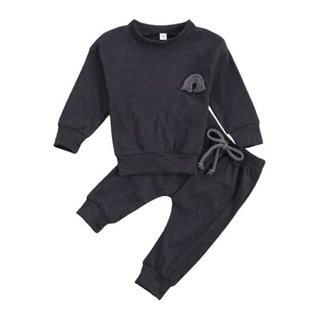 Sunisery 2PCS Newborn Infant Baby Boys Girls Rainbow Embroidery Tops and Long Pants Fall Winter Outfits Blue Gray 12-18 Months
Sunisery 2PCS Newborn Infant Baby Boys Girls Rainbow Embroidery Tops and Long Pants Fall Winter Outfits Blue Gray 12-18 Months