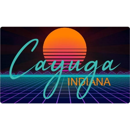 Cayuga Indiana 4 X 2.25-Inch Fridge Magnet Retro Neon Design