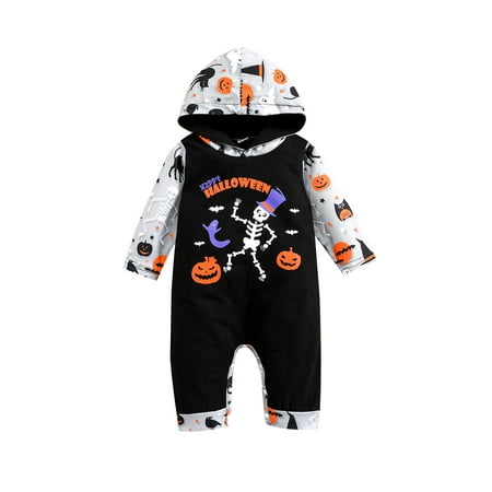 TheFound Newborn Baby Boy Girl Halloween Outfits Pumpkin Ghost Print Hoodie Romper Long Sleeve Jumpsuit with Pocket
TheFound Newborn Baby Boy Girl Halloween Outfits Pumpkin Ghost Print Hoodie Romper Long Sleeve Jumpsuit with Pocket