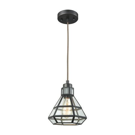 Elk Home Window Pane 8 Wide 1-Light Mini Pendant - Oil Rubbed Bronze