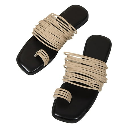 TUOBARR Flat Slippers for Women Women Dressy Sandals Summer Womens Open Toe Flat Heels Beach Sandals Slippers Flip Flops Khaki
TUOBARR Flat Slippers for Women Women Dressy Sandals Summer Womens Open Toe Flat Heels Beach Sandals Slippers Flip Flops Khaki
